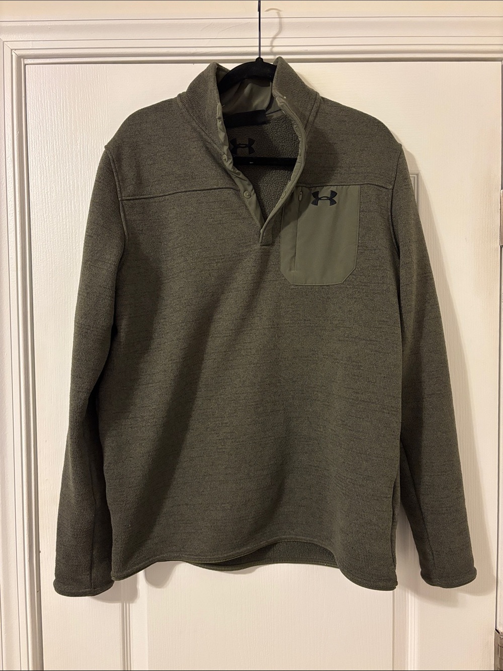 Under Armour Olive Quarter-Zip Pullover with Chest Pocket